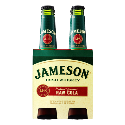 JAMESON-&-AMP-RAW-COLA-5.0%-333ML-BTL-PACK-OF-04