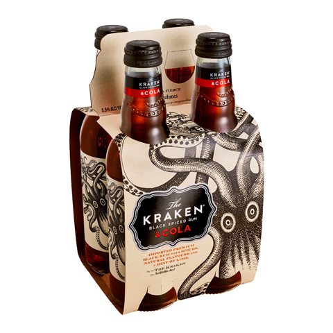 KRAKEN-SPICED-RUM-&-COLA-5.5%-300ML-BTL-PACK-OF-4